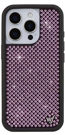 Wildflower Hüllen - Kompatibel mit iPhone 16 Pro | Schützende schwarze Stoßstange, 1,8 m Falltestzertifiziert, von Frauen geführtes kleines Unternehmen | Trendige Glitzer Neue Süße Diamant |
