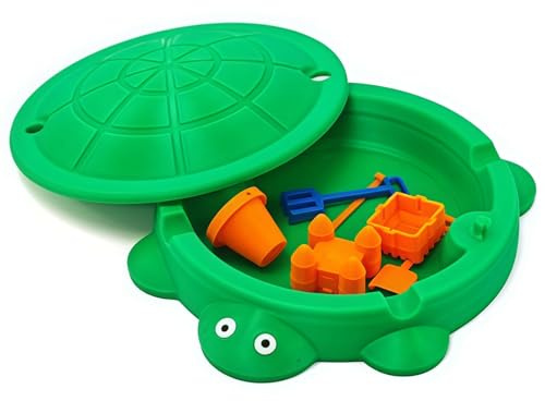 Mini Turtles Zen Garden Sandbox with Lid & Tools, Maslasee Portable Sensory Box with Play Sand for Kids & Adults, Mindful Relaxation Desk Decor for Stress Relief, Creative Play Sand Kit