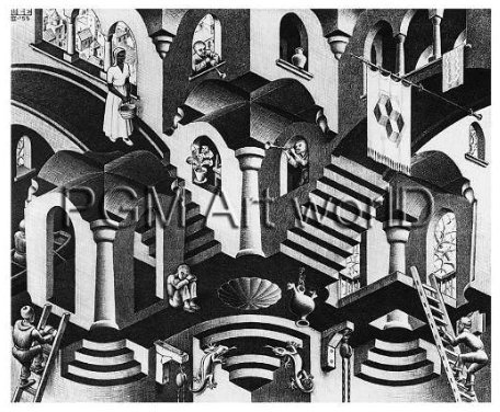 M. C. Escher Poster/Kunstdruck Konkav und Konvexe 65 x 55 cm