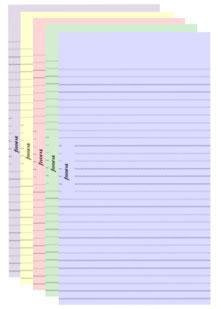 Filofax Papers 100 Plain and Ruled Notepaper, Multicolor Assortment Personal Size - FF-130502