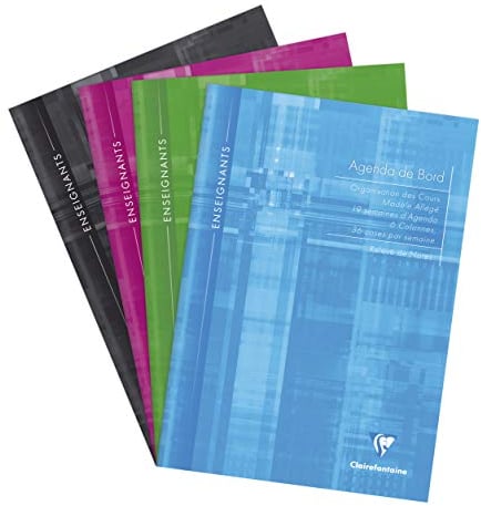 Clairefontaine 3069C - Klassenheft zur Übertragung von Schulnoten, 6 Spalten (36 Zeilen/Woche), DIN A4 21x29,7 cm, 36 Blatt (19 Wochen), 90g, sortierte Farben, 1 Stück