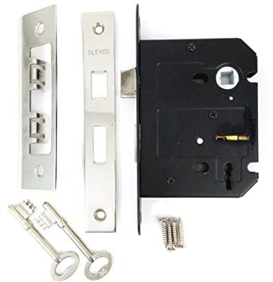 Standard Bathroom Lock 63mm (2, 1/2 Inch) Nickel Plated