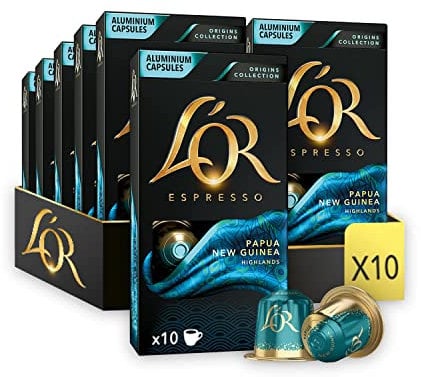 L'OR Origins Papau New Guinea Coffee Pods x10 (Pack of 10, Total 100 Capsules)