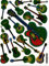 Gitarre Musik bunt Aufkleber 18-teilig 1 Blatt 135 mm x 100 mm Sticker Basteln Kinder Party Metallic-Look