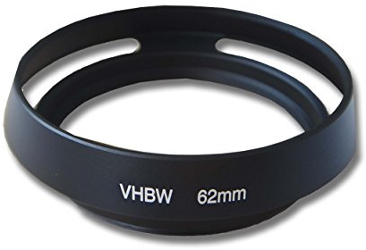 vhbw Gegenlichtblende 62mm, schwarz passend für Fuji/Fujifilm XF 23 mm F1.4 R, XF 55-200 mm F3.5-4.8 R LM OIS, XF 56 mm 1,2 R APD Objektiv Metall