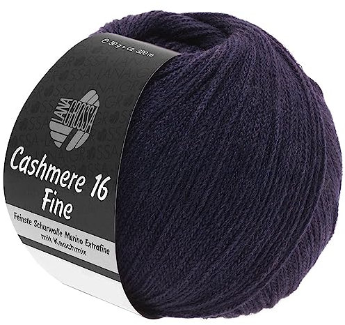 LANA GROSSA Cashmere 16 Fine | Aus Kaschmir- und Merinowolle | Handstrickgarn aus 80% Schurwolle (Merino extrafine), 10% Kaschmir & Polyamid | 50g Wolle zum Stricken & Häkeln | 320m Garn FB 12