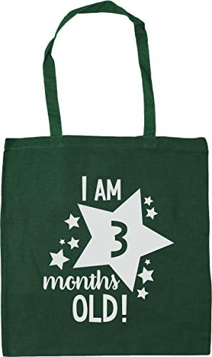 Hippowarehouse I Am 3 Months Old! - Milestone Birthday Tote Shopping Gym Beach Bag 42cm x38cm, 10 litres