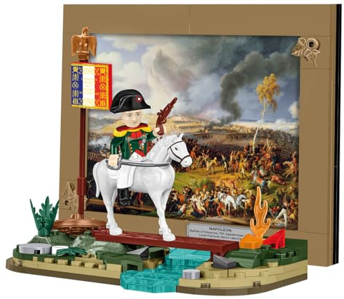 COBI Napoleon – Schlacht um Moskau, 145 Teile, Diorama aus Bausteinen | Bedruckt (Pad Printed), Napoleon-Figur zu Pferd, Plakette, Reproduktion eines historischen Gemäldes, Made in EU, ab 6