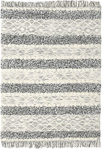 RugVista, Kelim Berber Ibiza, Teppich, Mittelflor Teppich, 160 x 230 cm, Rechteckiger, Moderner Kelim Teppich, Wolle, Flur, Schlafzimmer, Küche, Wohnzimmer, Schwarz Und Weiss Mix, Mehrfarbig