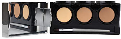 Dermaflage, correttore in crema a copertura completa, palette 3 in 1, correttore professionale, 3 colori + pennello, 6,9 g