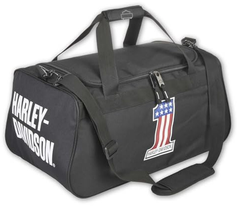 Harley-Davidson #1 RWB Logo Sports Duffel Bag w/Strap - Black 99418-NUMBER1
