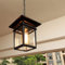 Mengjay -Outdoor Höhenverstellbar Pendellampe Retro Außen/Innen Hängeleuchte E27 Schwarz Wasserdichter Metall Glas Lampenschirm Pendelleuchte für Garten Flur Balkon Pavillon Villa