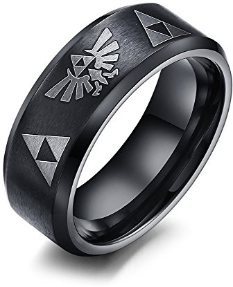 8MM Damen Herren Blue Stainless Steel Die Legende von Zelda Triforce Ring4 Farbe