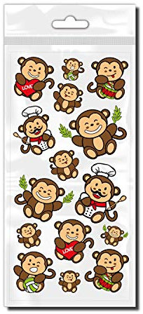 style4Bike Affen Comic trollige Comic Affen als Bike Aufkleber Set für Fahrrad ✓ Top Aufkleber ✓ | D00041