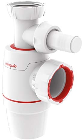 Wirquin 30722156 30722149 Neo, sifón de Fregadero con Toma de Lavadora, diámetro 40, Blanco, Néo