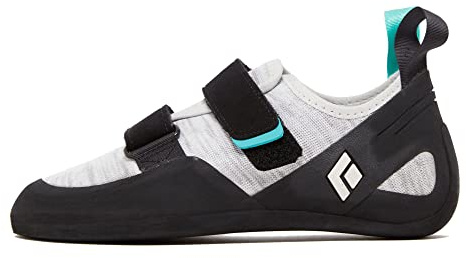BLACK DIAMOND Women’s Momentum Rock Climbing Shoes | Engineered Knit Upper | 4.3mm Rubber Outsole | Breathable All-Day Comfort | Black-Alloy | Size 8