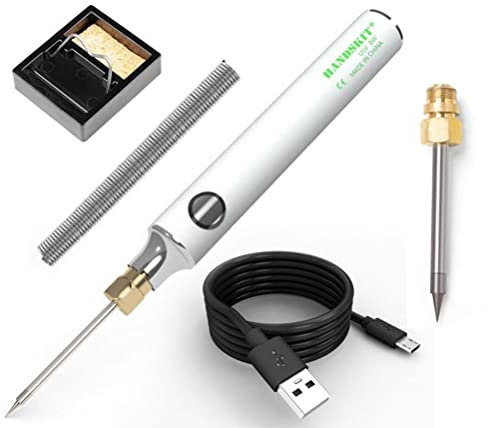 Soldador USB 5V 8W Kit de soldador eléctrico portátil Temperatura ajustable, con alambre de soldadura y soporte
