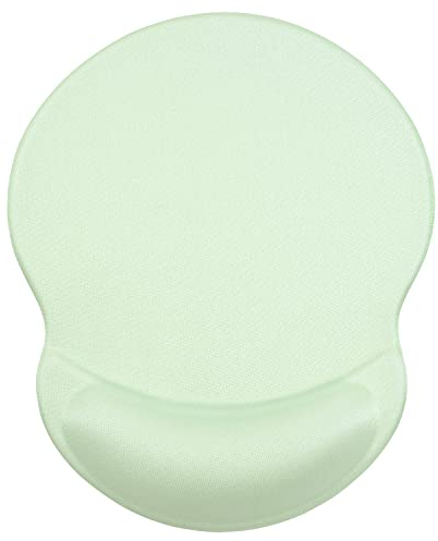 ITNRSIIET Mouse Pad, Ergonomic Mouse Pad with Gel Wrist Rest Support, Gaming Mouse Pad with Lycra Cloth, Non-Slip PU Base for Computer, Laptop, PC, Home, Office & Travel, Light Green