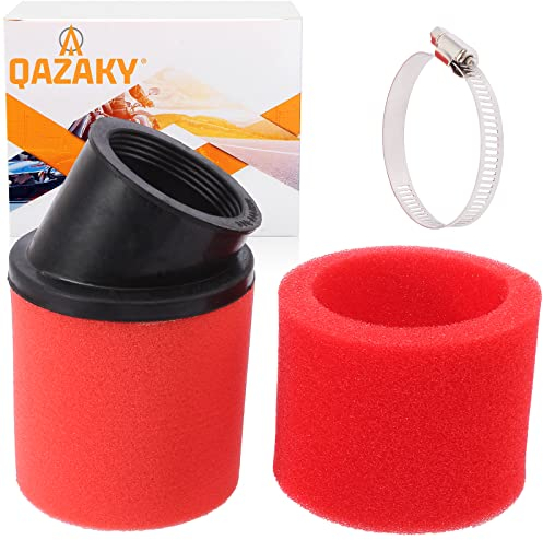 QAZAKY Filtro dell'aria ad angolo doppio, in schiuma, 50 mm, 50 mm, per 50 cc-90 cc, 110 cc, 125 cc, 140 cc, 150 cc, 200 cc, 250 cc, GY6, moto, ATV, scooter, quad, go kart, ciclomotori, pit bike da 49