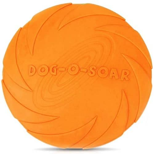 CABLEPELADO Disque pour chiens | Frisbee volant en caoutchouc | Jouet pour dressage | 15 cm de diamètre | Orange