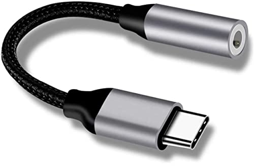 PADCR USB C Kopfhörer Adapter, USB-C zu 3,5mm Klinke Kopfhörer Audio Adapter, Universell… (Grau)