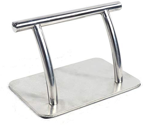Edelstahl Fußstütze, Professionelle Mobile Fußstütze Rechteckig, 30 x 19 x 18cm Stand-by Fußpedal Teile Boden stehend für Friseur Beauty Spa Nail Massage Salon Stühle Tattoo-Shop Silber