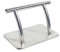 Edelstahl Fußstütze, Professionelle Mobile Fußstütze Rechteckig, 30 x 19 x 18cm Stand-by Fußpedal Teile Boden stehend für Friseur Beauty Spa Nail Massage Salon Stühle Tattoo-Shop Silber