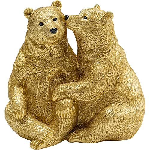 Kare Figur Cuddly Bears 16cm Deko, Kunststoff, Gold, 16x16,5x11cm