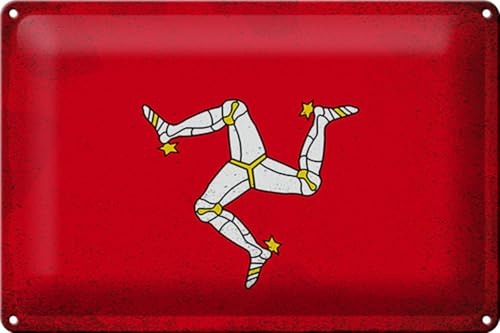 Femer Blechschild Flagge Isle of Man 30x20cm Isle of Man Vintage
