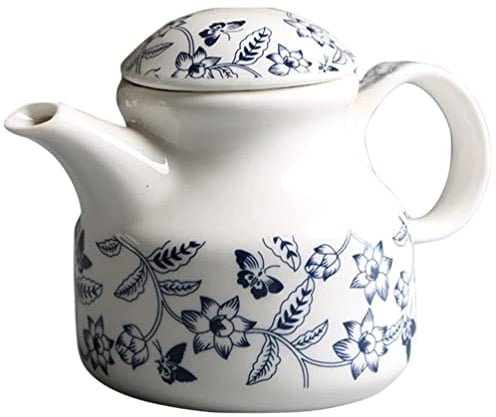 BESTonZON Ceramic Sauce Pot Soy Sauce Bottle Handle Decorative Vinegar Container Kitchen Condiment Caddy