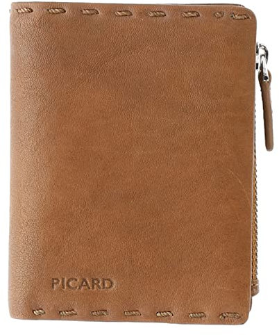 Picard Herren Geldbeutel Ranger 1 mit Druckknopf aus Rinderleder und RFID-Schutz in der Farbe Cognac, 11794M4210