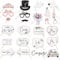 25 Stück JGA Fotobox Accessoires Foto Requisiten Hochzeit Junggesellenabschied Frauen Grün Rosagold Team Bride Photobooth für Brautparty Bachelorette Party Deko (A)