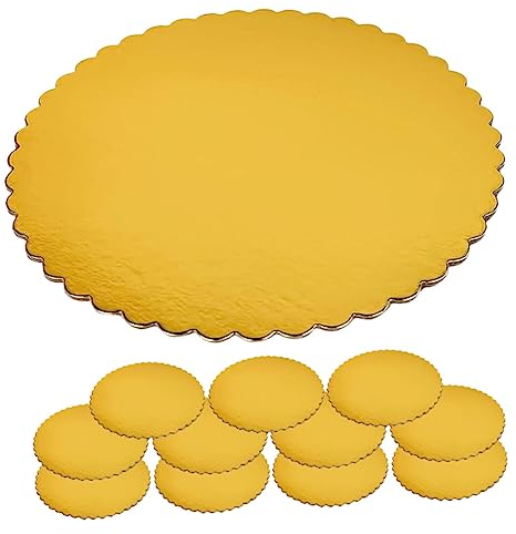 Hoement 12pcs Round Cake Board Sturdy Cake Drum Base for Mousse and Party Displays for Wedding, Birthday, House party Weddings and Birthdays Easy Handling
