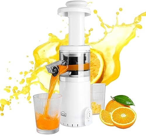 OPSREY Mini Slow Masticating Juicer Machines, Cold Press Masticating Juicer with Big Wide Chute, 300ml Capacity, Easy to Clean for Celery Fruit Vegetable, Fully Automatic Slow Juciers Maker