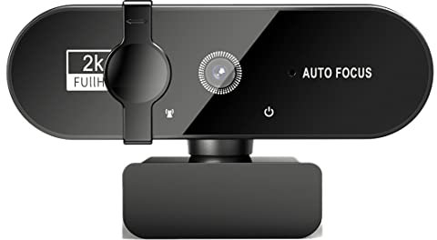 Oikabio Mini webcam professionnelle 2K Full HD avec microphone autofocus pour PC, ordinateur portable, webcam 2K