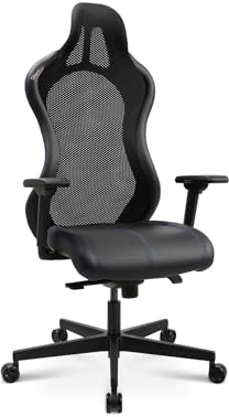 Topstar Bürostuhl Gamingstuhl Sitness RS Sport Plus Continental Kunstleder inkl. Armlehnen schwarz Schwarze Naht mit Lordosenkissen