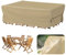 Velway Housse Salon de Jardin Imperméable: Housse de Table Jardin Rectangulaire avec Bande Réfléchissante - 600D Oxford Coupe-vent Couverture de Protection Meubles Bâche pour Table - Kaki 200x160x74cm