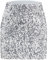 Durio Pailettenrock Für Damen Glitzer Rock Kurz Damen Sexy Midi Skirt Hüftrock mit Elastische Taille Party Rave Outfit Silber XL