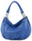 modamoda de IT40 Damen Leder/Nappaleder Schultertasche Hobo Bag handmade in Italy, Farbe:Signalblau Leder