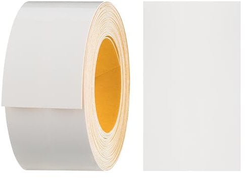 haggiy Nastro bordatore in melamina autoadesivo 40mm x 5m I Tenuta sicura senza stirare grazie all'adesivo acrilico I Bordatura, impiallacciatura per scaffali/pannelli in legno (bianco lucido)