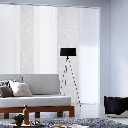 MADECOSTORE Panneau Japonais tamisant à Motif Arbre - Blanc - L45 x H260cm