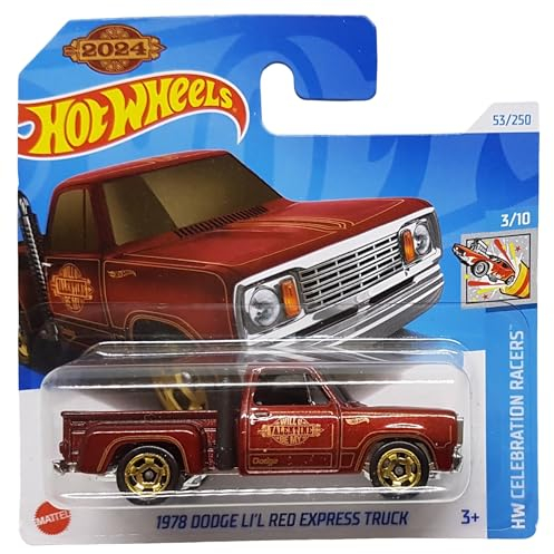 Hot Wheels - 1978 Dodge Li´l Red Express Truck - HW Celebration Racers 3/10 - HRY97 - Short Card - Pickup - RAM - Mattel 2024-1:64