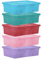 simpa 5PC Assorted Colour 32L Underbed Storage Box Set: Red, Blue, Pink, Teal & Purple
