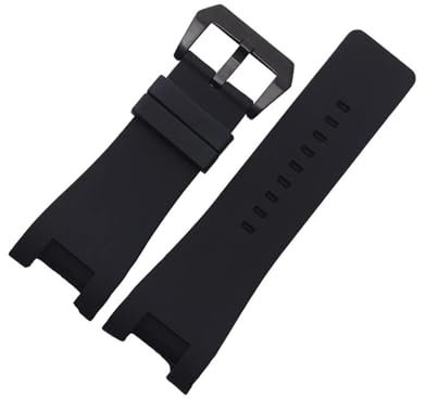 WAHRE Bracelet de Montre en Silicone Respirant, adapté for Diesel DZ1216 DZ1273 DZ4246 DZ4247 DZ287, Bracelet de Sport Souple et étanche for Hommes, 32mm(Black-Black)