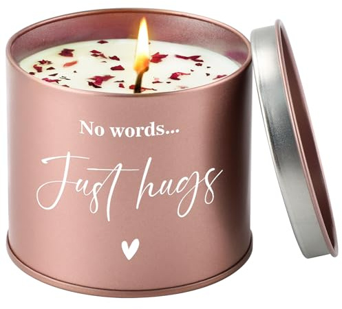 PRSTENLY Thinking of You Gifts for Women Sympathy Gift Bereavement Gifts | 9oz Scented Candle Sympathy Gift for Loss of Dad Mum Memorial-Just Hug-Get Well Soon Grieving Gift