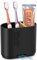 PARKMANI Zahnbürstenhalter, Elektrische Zahnbürste Halterung für Badezimmer Organizer, Abnehmbarer Zahnbürsten Organizer mit Abflussloch für Familie, Kinder (Black, Medium)
