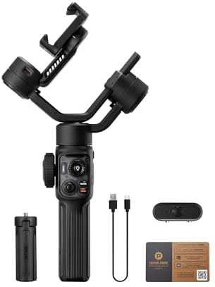 ZHIYUN Smooth-5S AI Combo[Official] AI-gestützter Smartphone Gimbal, Gimbal Stabilisator 3-Achsen, mit Stativ, AI Tracker, Handy Stabilisator, für Vlog, YouTube, TikTok