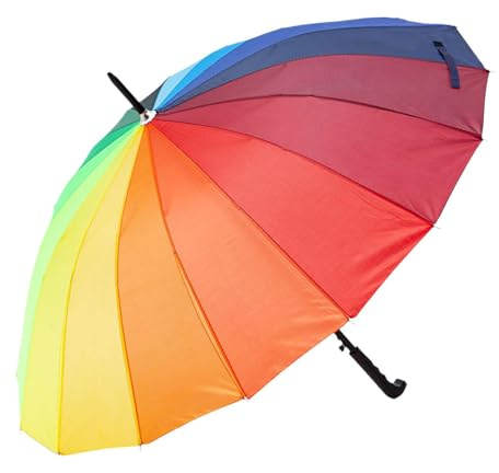 Perfeclan Stockschirm, Regenbogen-Geradeschirm, starker großer automatischer offener Schirm