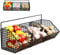 DXQCHDUO Obstkorb aus Metall zum Aufhängen für Küchenwand, 3 Gitter, Metalldraht, Obst- und Gemüsekörbe, Badezimmer-Wand-Aufbewahrungskorb, rostbeständig, stabile Obst- und Gemüsekörbe (schwarz)