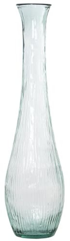Alexandra House Living Jarrón de Suelo Transparente Cristal 24 x 24 x 91 cm